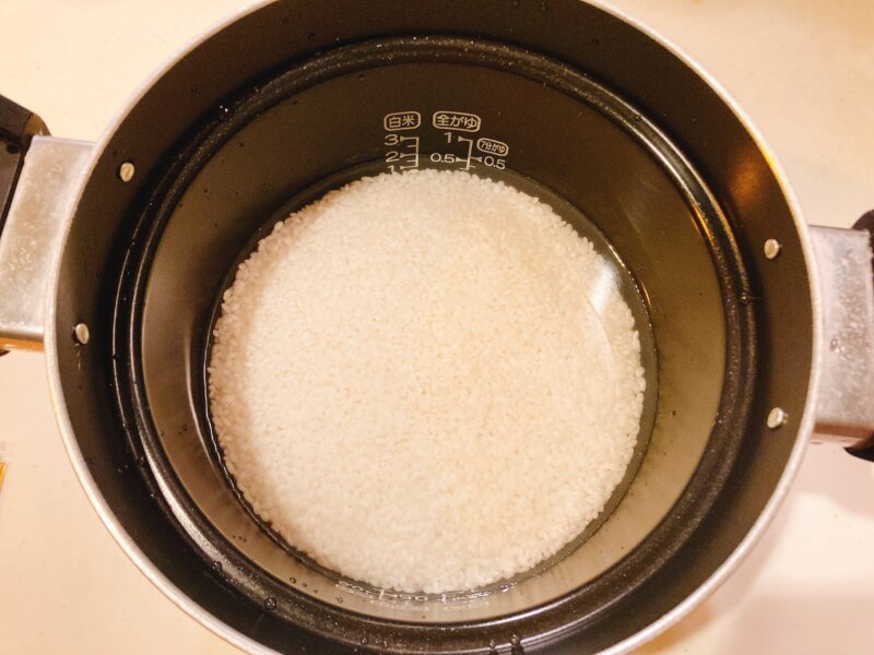 水加減をした米
